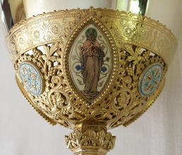 Solid silver gilt antique French Gothic Chalice.